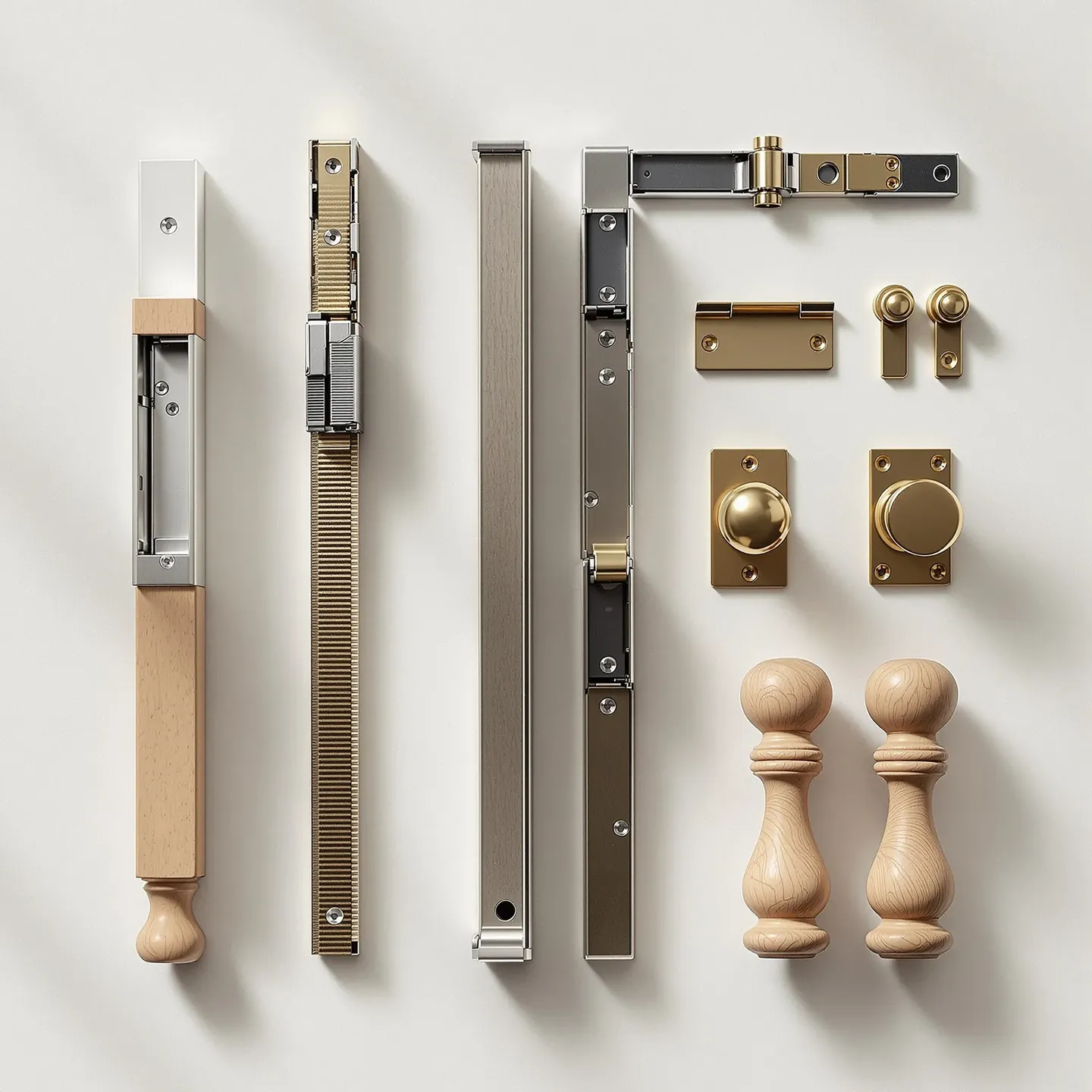A pair of full-extension ball-bearing drawer slides laid flat
