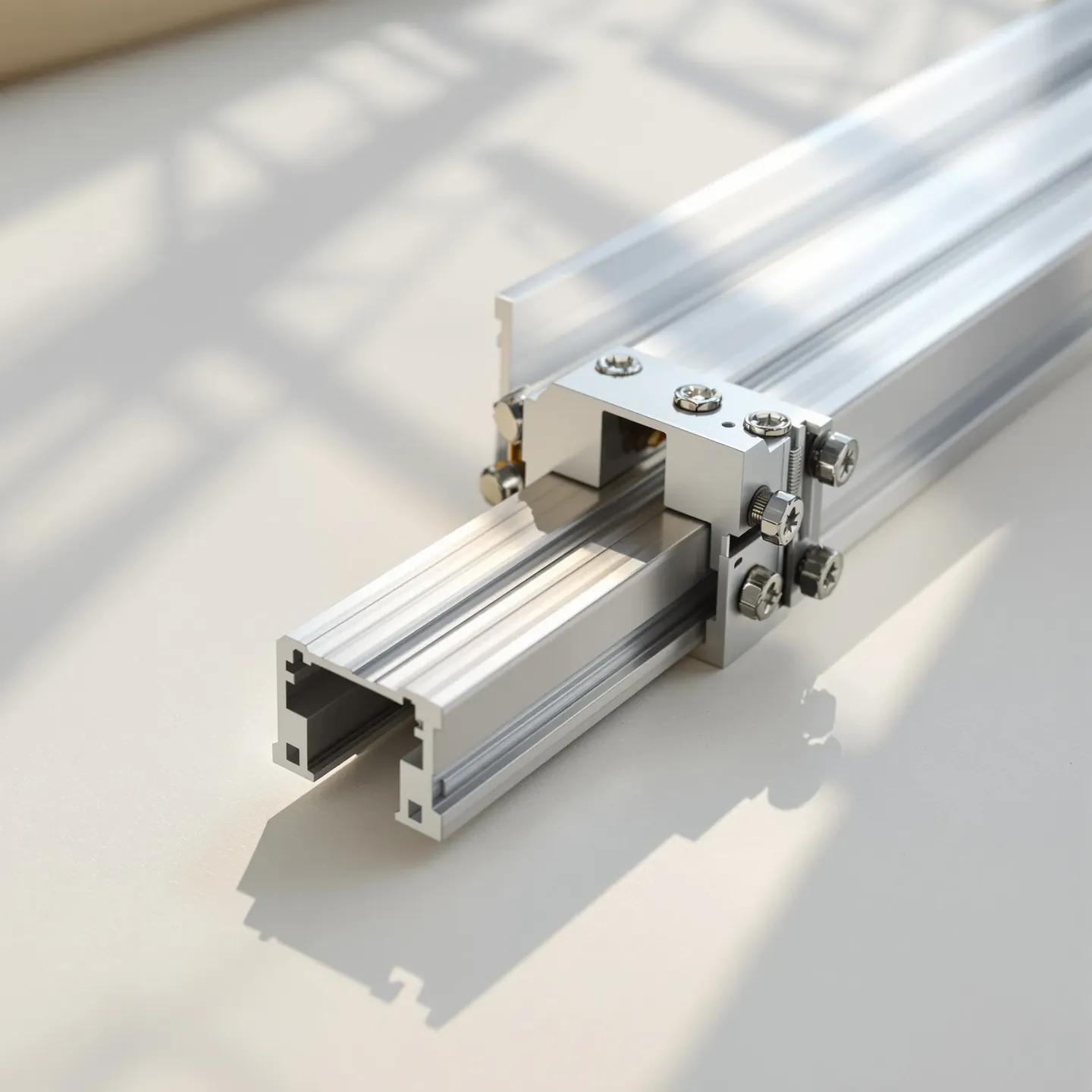 Extruded aluminium solar mounting rails with mid and end clamps and stainless fasteners