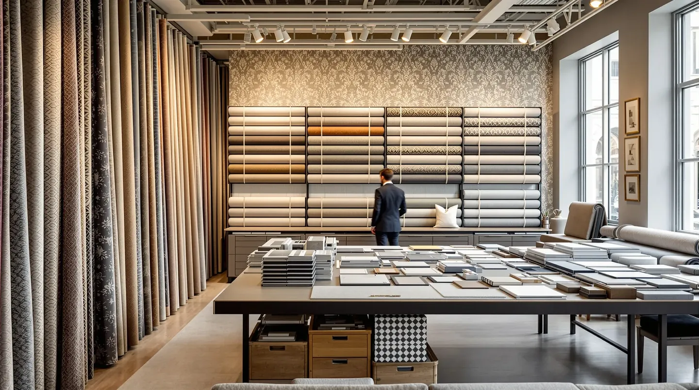Fabric and wallcovering showroom interior
