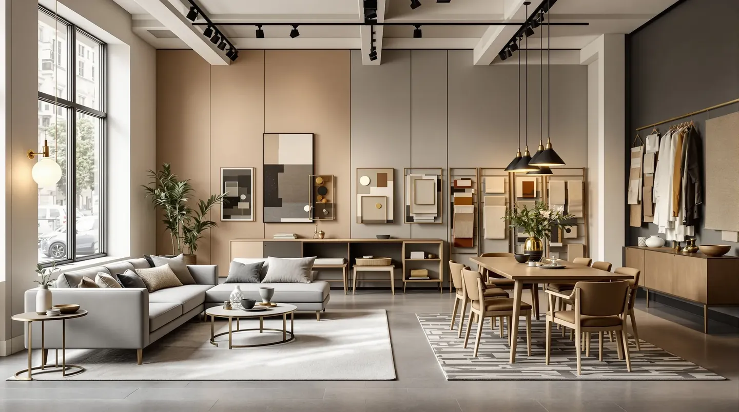Multi-line showroom interior