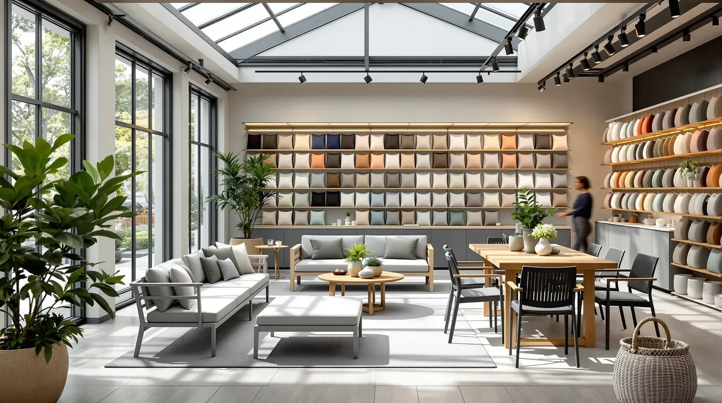 Outdoor furniture showroom interior